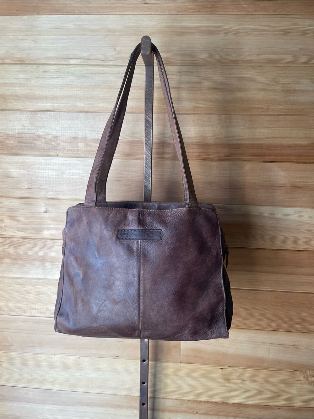Fossil Dark Brown Leather Shoulder Bag Large